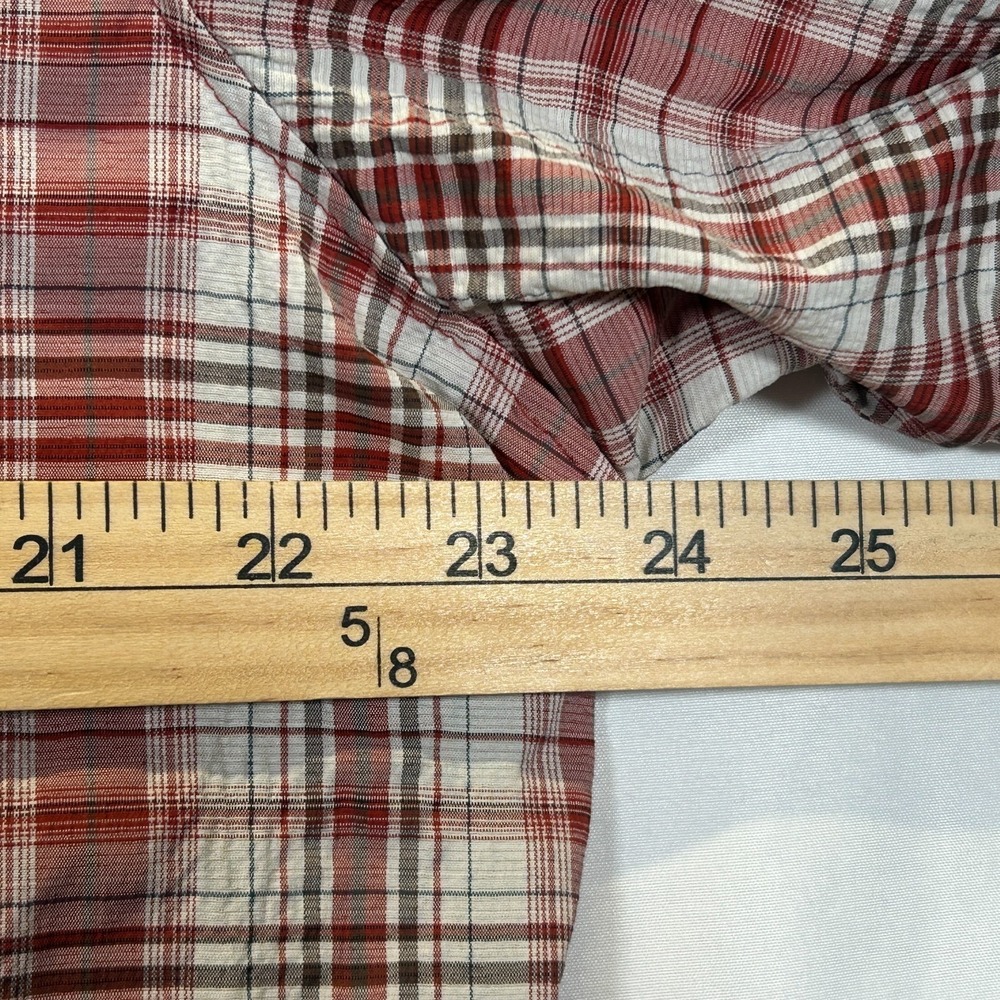Ascend Mens Large Hiking Shirt Plaid Button Up Outdoor Fishing Zip Polyester - Picture 7 of 10